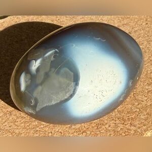 Gorgeous Polished Orca Agate Palm Stone - Nice Weight